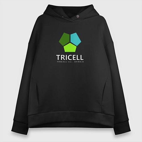 Женское худи оверсайз Tricell Inc / Черный – фото 1