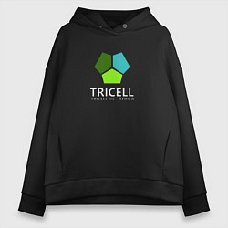 Толстовка оверсайз женская Tricell Inc, цвет: черный