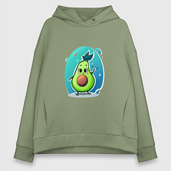 Толстовка оверсайз женская Cute avocado, цвет: авокадо