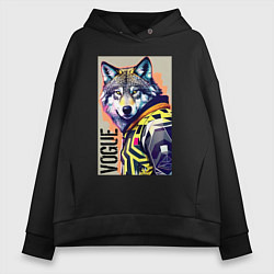 Женское худи оверсайз Wolf fashionista - pop art