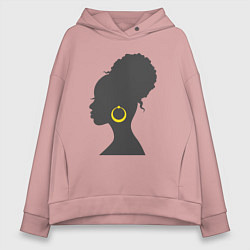 Толстовка оверсайз женская Black girl, цвет: пыльно-розовый