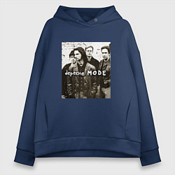Толстовка оверсайз женская Depeche Mode - Devotional Tour Retro 01, цвет: тёмно-синий