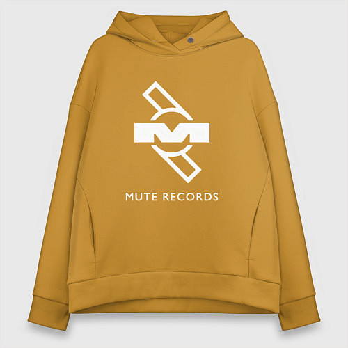 Женское худи оверсайз Depeche Mode Mute Records Logo / Горчичный – фото 1