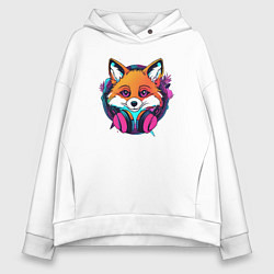 Толстовка оверсайз женская Neon fox, цвет: белый