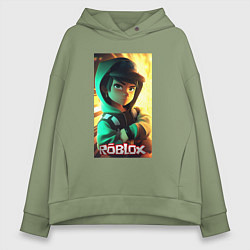 Толстовка оверсайз женская Персонаж Роблокс, цвет: авокадо