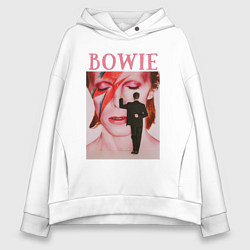 Толстовка оверсайз женская David Bowie 90 Aladdin Sane, цвет: белый