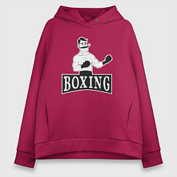 Толстовка оверсайз женская Boxing man, цвет: маджента