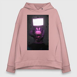 Толстовка оверсайз женская Tvman-skibidi, цвет: пыльно-розовый
