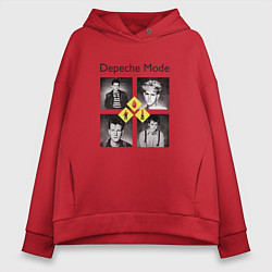 Толстовка оверсайз женская Depeche Mode - DM retro, цвет: красный