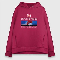 Толстовка оверсайз женская Depeche Mode - Music for the Masses logo, цвет: маджента