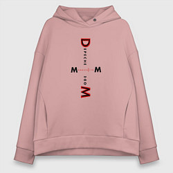 Толстовка оверсайз женская Depeche Mode - Memento Mori Logo, цвет: пыльно-розовый