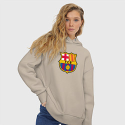 Толстовка оверсайз женская Barcelona fc sport, цвет: миндальный — фото 2