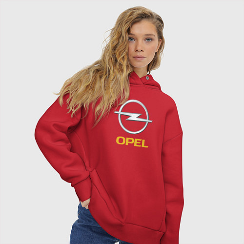Женское худи оверсайз Opel sport auto / Красный – фото 3