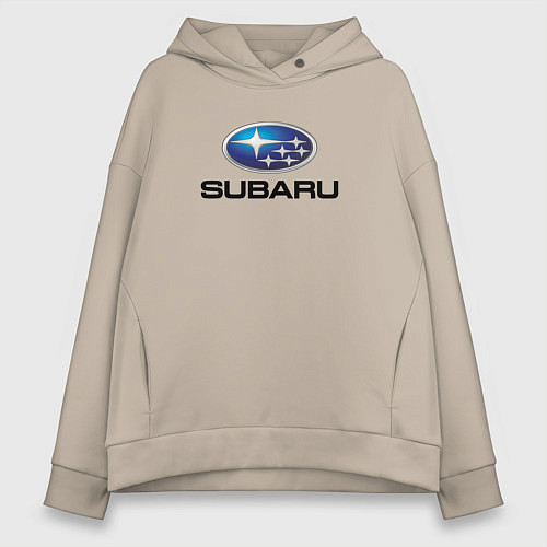 Женское худи оверсайз Subaru sport auto / Миндальный – фото 1