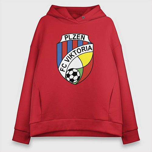 Женское худи оверсайз Viktoria fc sport / Красный – фото 1