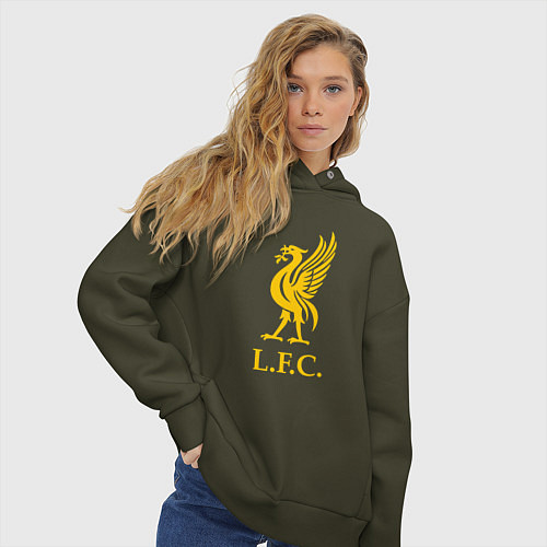 Женское худи оверсайз Liverpool sport fc / Хаки – фото 3