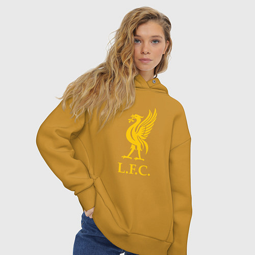 Женское худи оверсайз Liverpool sport fc / Горчичный – фото 3