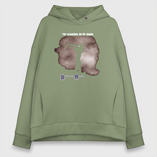 Женское худи оверсайз Depeche Mode - Walking In My Shoes / Авокадо – фото 1