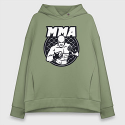 Толстовка оверсайз женская Warrior MMA, цвет: авокадо