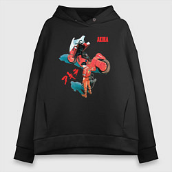 Толстовка оверсайз женская Akira киберпанк аниме и манга, цвет: черный