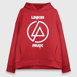 Толстовка оверсайз женская Linkin Park logo, цвет: красный