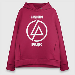 Толстовка оверсайз женская Linkin Park logo, цвет: маджента