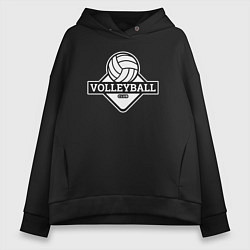 Толстовка оверсайз женская Volleyball club, цвет: черный
