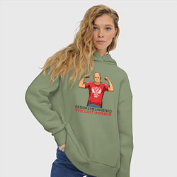 Толстовка оверсайз женская Федор в футболке, цвет: авокадо — фото 2