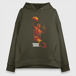 Толстовка оверсайз женская Flying Jordan, цвет: хаки