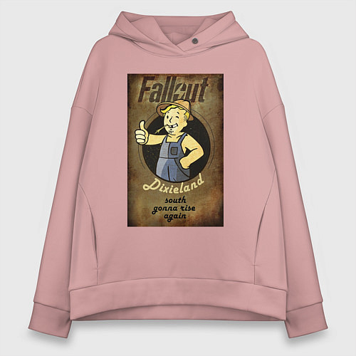 Женское худи оверсайз Fallout - dixieland / Пыльно-розовый – фото 1