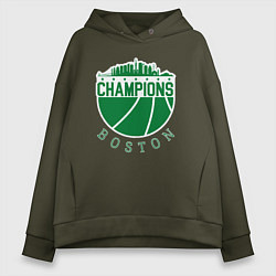 Толстовка оверсайз женская Boston champions, цвет: хаки