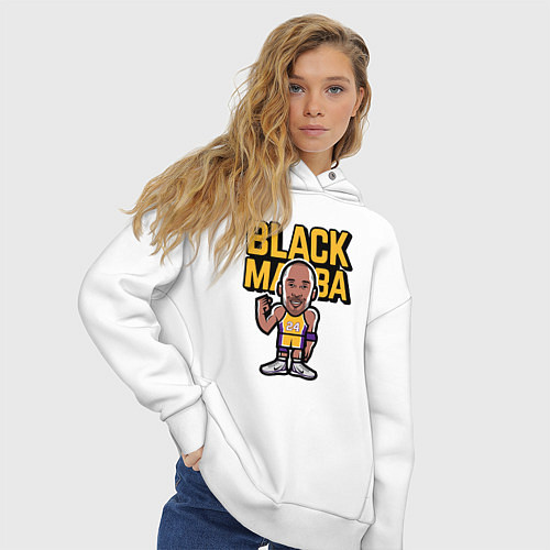 Женское худи оверсайз Kobe black mamba / Белый – фото 3