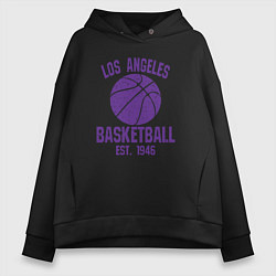 Толстовка оверсайз женская Basketball Los Angeles, цвет: черный