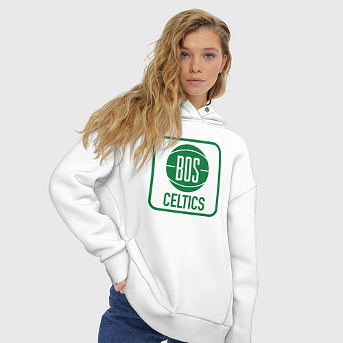 Женское худи оверсайз Bos Celtics / Белый – фото 3