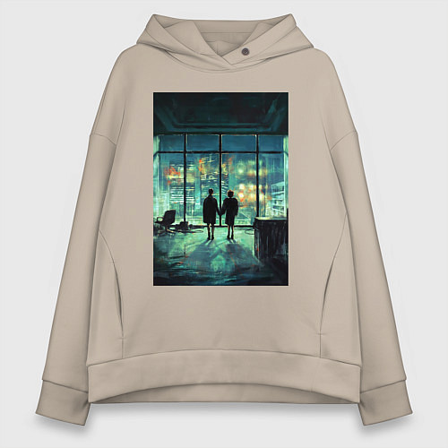 Женское худи оверсайз Взор в даль / Миндальный – фото 1