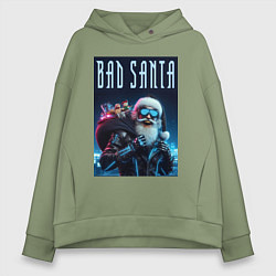 Толстовка оверсайз женская Bad santa - ai art, цвет: авокадо