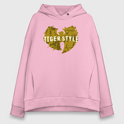 Толстовка оверсайз женская Tiger style, цвет: светло-розовый