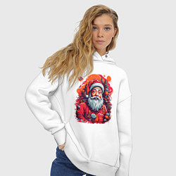 Толстовка оверсайз женская Санта Клаус, цвет: белый — фото 2