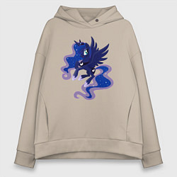 Толстовка оверсайз женская Принцесса Луна из My Little Pony в кино, цвет: миндальный