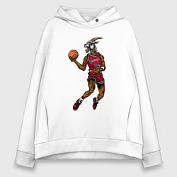 Толстовка оверсайз женская Goat Jordan, цвет: белый