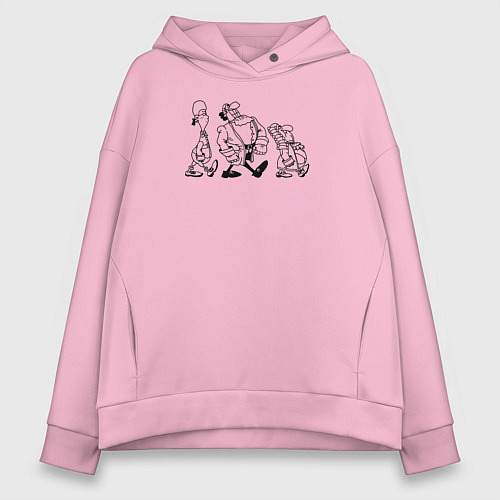 Женское худи оверсайз Доктор ливси идёт под фонк / Светло-розовый – фото 1