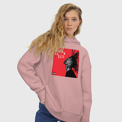 Женское худи оверсайз Wlole lotta / Пыльно-розовый – фото 3