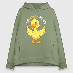 Толстовка оверсайз женская Duck quack, цвет: авокадо