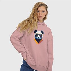 Толстовка оверсайз женская Панда в модных очках, цвет: пыльно-розовый — фото 2
