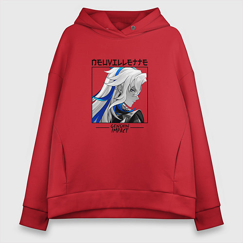 Женское худи оверсайз Нёвиллет в квадрате / Красный – фото 1