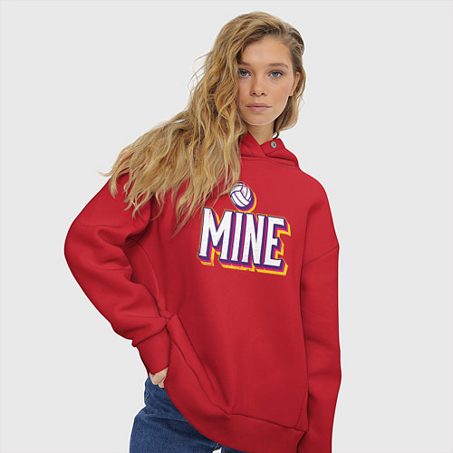 Женское худи оверсайз Mine volley / Красный – фото 3