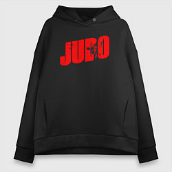 Толстовка оверсайз женская Judo red, цвет: черный