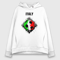 Толстовка оверсайз женская Команда Италии, цвет: белый