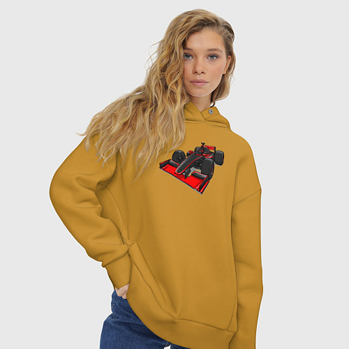 Женское худи оверсайз Formula-1 McLaren / Горчичный – фото 3