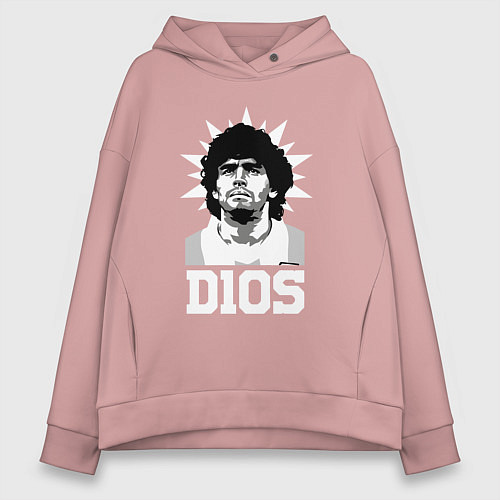 Женское худи оверсайз Dios Diego Maradona / Пыльно-розовый – фото 1